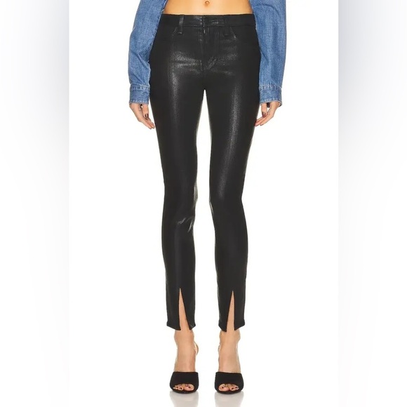 L'AGENCE Jyothi High-Rise Split Ankle Jeans black premium denim jeans sexy femme - Picture 13 of 13